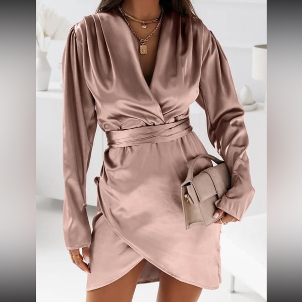 Satin Wrapped Mini Dress